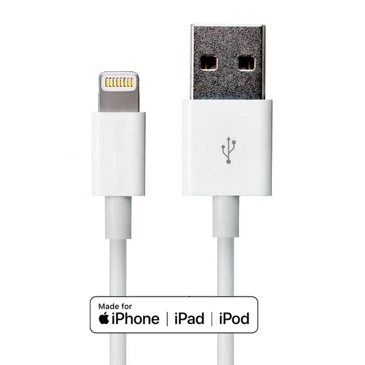NüPower 1.5m USB-A to Lightning MFI white cable