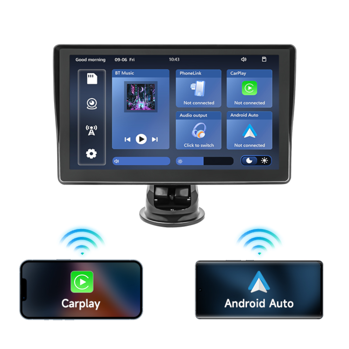 NüPower Series 7" Wireless CarPlay & Android Auto Vehicle Smart Display