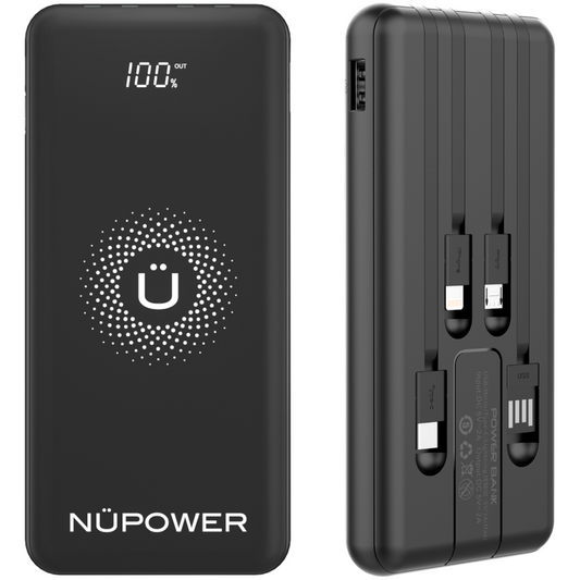 Wireless Powerbank with Integrated Cables