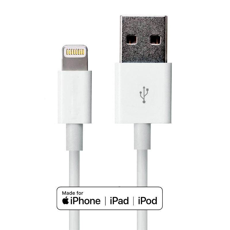 NüPower 1.5m USB-A to Lightning MFI  white cable